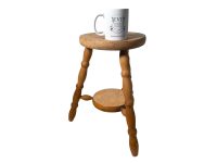 Alternative view of Stool Plant Stand Vintage French Wooden Wood Chair Seat Kitchen Side Table Kitchen Flower Pot Plinth Display Tabouret circa 1980's