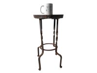 Alternative view of Vintage French Coin Topped Table Cast Iron Plant Pot Stand Pedestal Foot Vase Support Display Heavy Strong circa 1960-70's