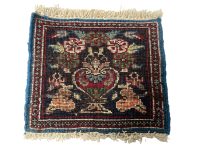 Alternative view of Small Rug Square Tiny Vintage Moroccan Rug Carpet Covering Trivet Decor Display Prop Wool circa 1970-80's