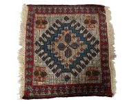 Alternative view of Small Rug Square Tiny Vintage Moroccan Rug Carpet Covering Trivet Decor Display Prop Wool circa 1970-80's
