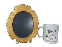 Alternative view of Vintage French Small Antique Resin Reproduction Ornate Gold Wall Hanging Glass Mirror Decorative Cloakroom circa 1990's