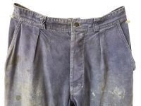 Alternative view of Vintage French Work Pants Trousers Bottoms Mended Clothes Blue French Size S 1950's