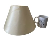 Alternative view of Vintage French Cream Satin Lamp Shade Lampshade Desk Table Light circa 1980's