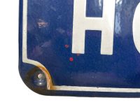 Alternative view of Vintage French Original Iron Enamel Street Sign Rue Hoche Street Metal Road Display Promotional c1950-60's