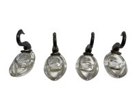 Alternative view of Vintage French Metal Glass France Swan Salt Spice Salter Pinch Pots Small Dinner Tableware Container Storage c1970-80's