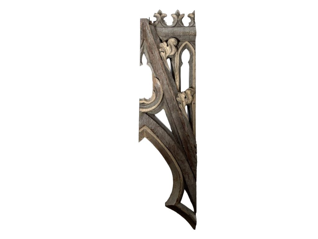 Antique French Church Chapel Cathedral Furniture Cabinet Sideboard Topper Finial Display Fleur De Lis Decor Finishing circa 1900s