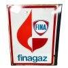 Vintage French Fina Finagaz Double Sided Gas Supplier White Large Commercial Advertising Sign Decoration Man Cave c1980's