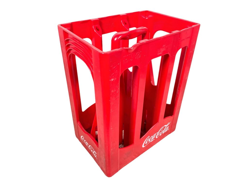 Vintage French Coca Cola Red Plastic 6 1.5l Bottle Crate Caddie Holder Basket Case Carrier Stand circa 2000