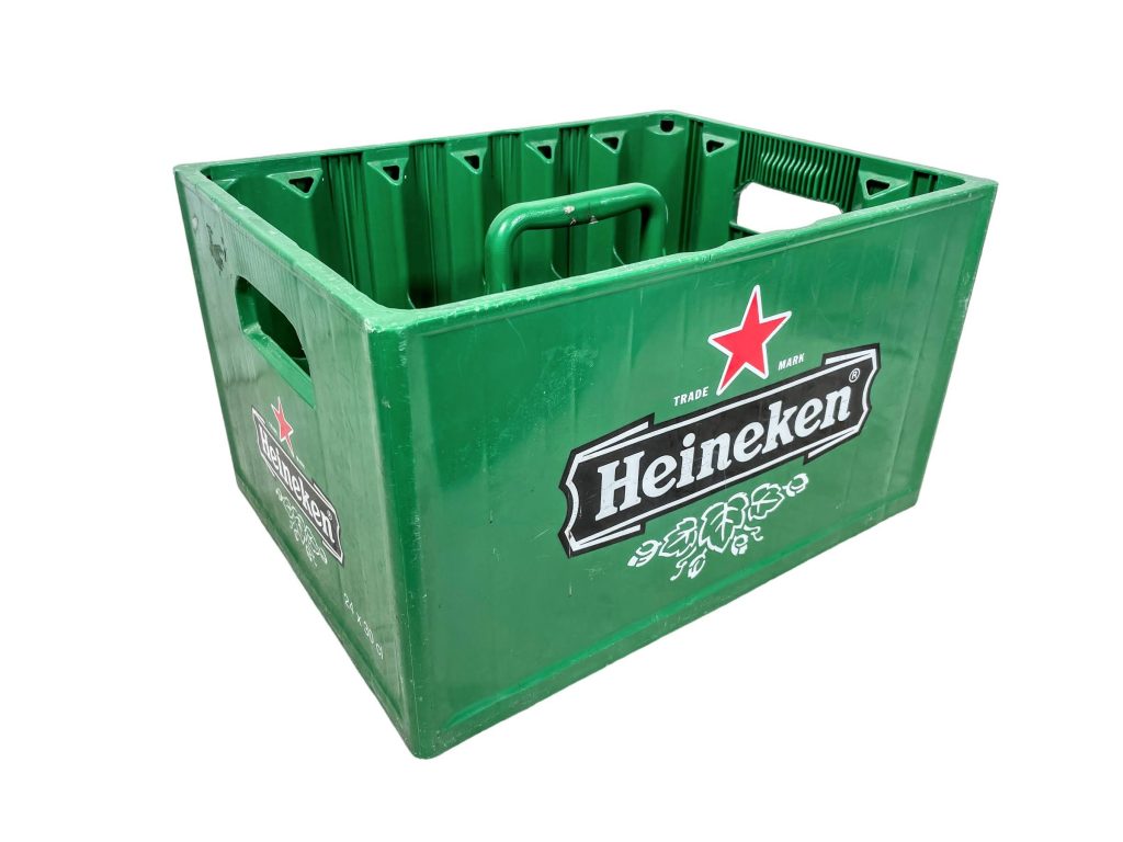 Vintage French Heineken Plastic 24 Bottle Crate Caddie Holder Basket Case Carrier Stand circa 2000