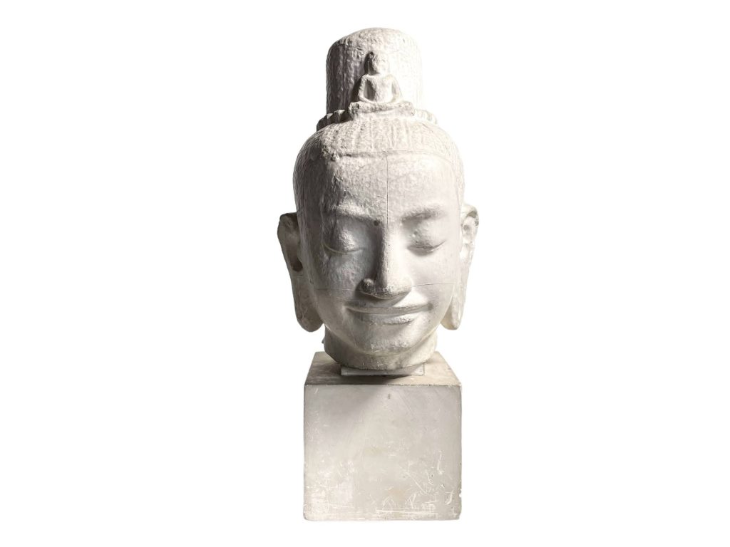 Vintage Cambodian Large Buddha Plaster Meditating Yogi Yoga Praying Asian Art Sculpture c1990’s