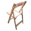 Vintage Indian Wooden Folding Chair Trestle White Red Shabby Chic Wood Stool Seat Stand Plinth circa 1970's