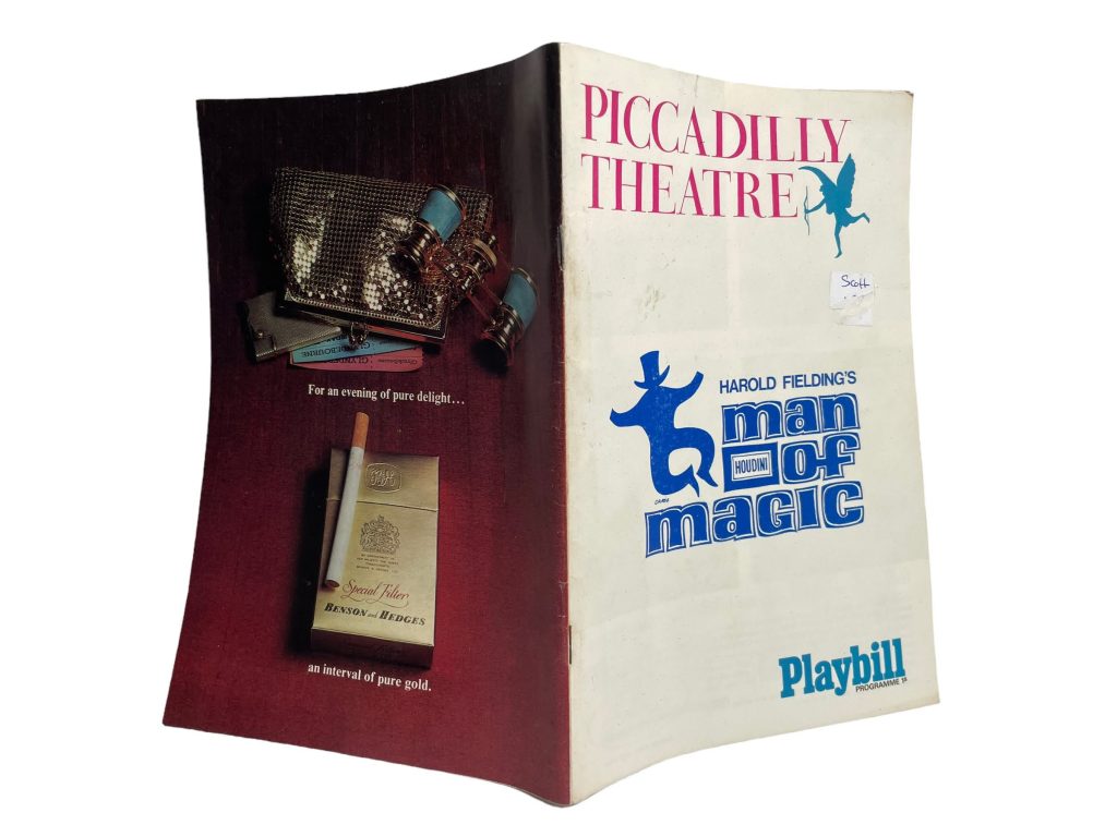 Original Vintage Theatre Program Play Musical Souvenir Man Of Magic Houdini Collectable Programme 1966
