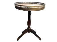 Vintage Table Plinth French Stone Topped Lattice Edged Wooden Cage Wood Stand Tabouret Sellette c1950-60's