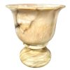Vintage Italian Large Heavy White Alabaster Stone Urn Trophy Cup Vase Ornament Champagne Bucket Flower Display Piece Prop c1950-60's