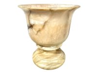 Vintage Italian Large Heavy White Alabaster Stone Urn Trophy Cup Vase Ornament Champagne Bucket Flower Display Piece Prop c1950-60's