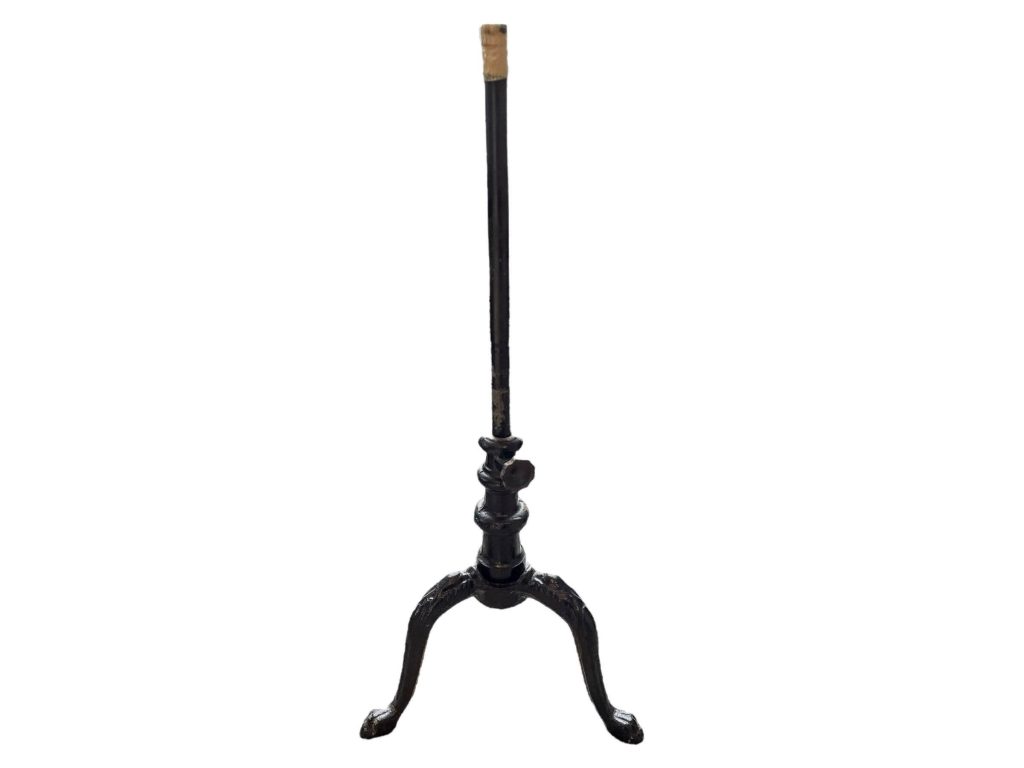 Vintage French Heavy Small Bistro Style Side Table Leg Stand Cast Iron Stand Plinth Add Your Own Top Adjustable circa 1950-60’s