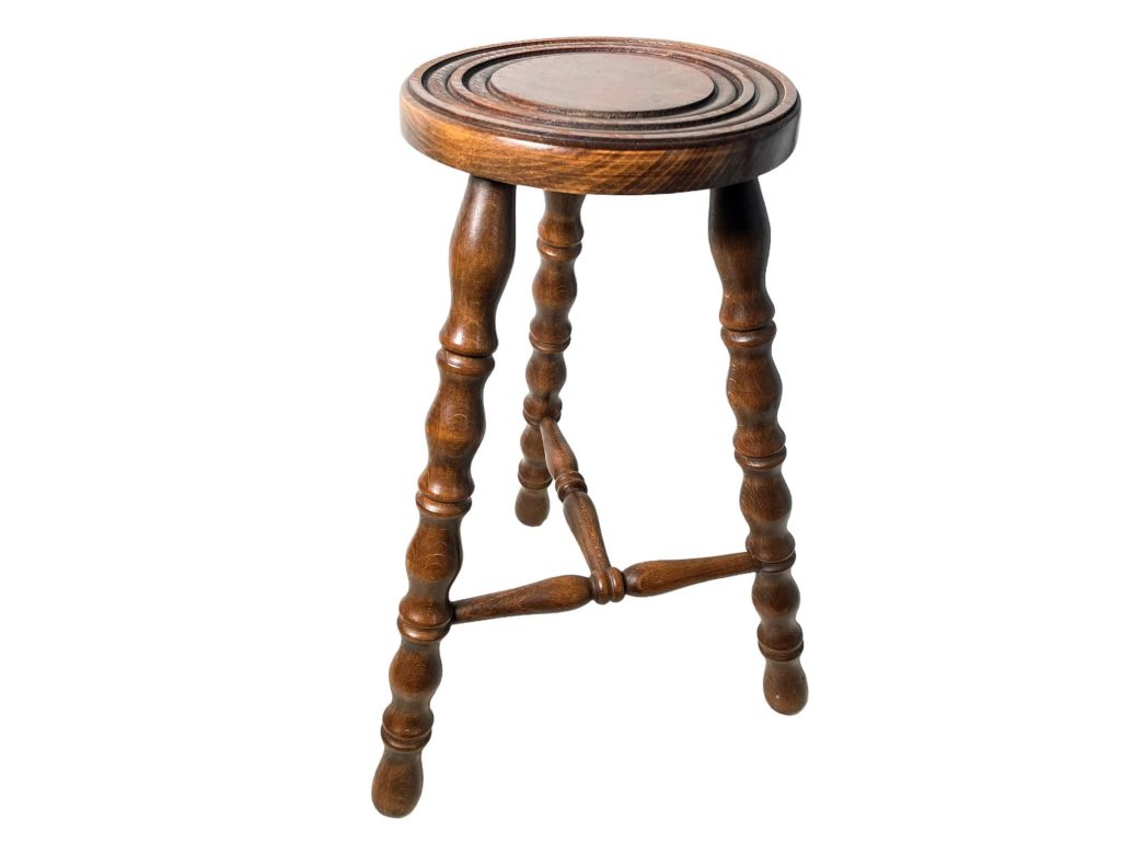 Vintage French wooden stool, plinth or plant stand.