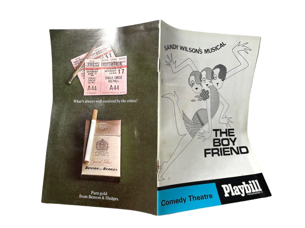 Original Vintage English Comedy Theatre The Boy Friend Sandy Wilson Program Play Musical Souvenir Collectable Programme circa 1967