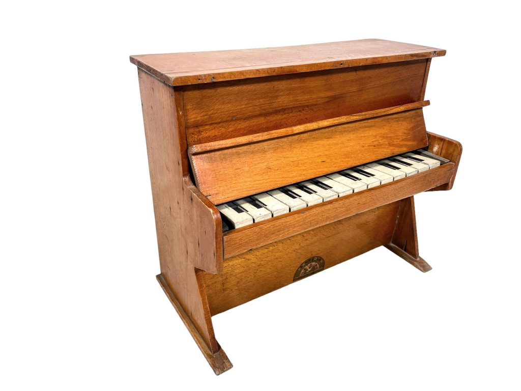 Vintage French Mini Small Piano Musical Instrument Traditional Wooden Wood Toy Decorative Collector Piano Color Jouets c1950-60’s