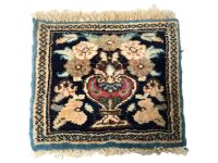 Small Rug Square Tiny Vintage Moroccan Rug Carpet Covering Trivet Decor Display Prop Wool circa 1970-80's
