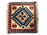 Small Rug Square Tiny Vintage Moroccan Rug Carpet Covering Trivet Decor Display Prop Wool circa 1970-80's