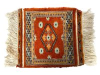 Small Rug Square Tiny Vintage Moroccan Rug Carpet Covering Trivet Decor Display Prop Wool circa 1970-80's