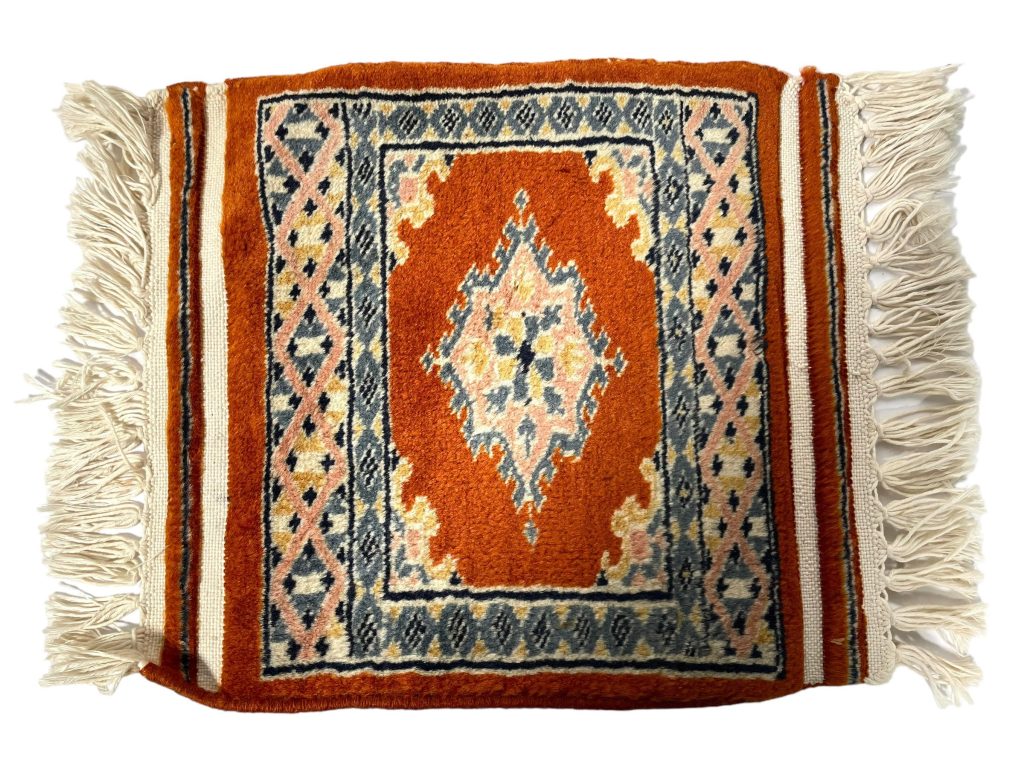 Small Rug Square Tiny Vintage Moroccan Rug Carpet Covering Trivet Decor Display Prop Wool circa 1970-80’s