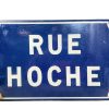 Vintage French Original Iron Enamel Street Sign Rue Hoche Street Metal Road Display Promotional c1950-60's