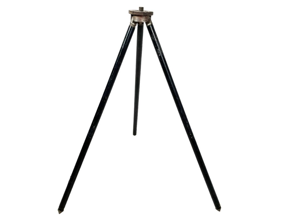 Vintage French Brass Bronze Metal Extendable Tripod Camera Telescope Scientific Equipment Refurbished Lamp Old Stand circa 1930-50’s
