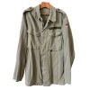 Vintage German Army Jacket Uniform Khaki Cotton Military Soldier Green German Size L 1990's