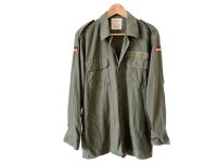 Vintage German Army Shirt Uniform Khaki Cotton Military Soldier Green German Size 4 1990's