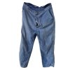 Vintage French Work Pants Trousers Bottoms Mended Clothes Blue French Size L 1980's