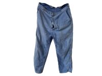 Vintage French Work Pants Trousers Bottoms Mended Clothes Blue French Size L 1980's