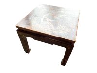 Vintage Asian Chinese Side Table Plinth Stand Decorated Wood Brown Display Rest Plinth Pot Side Small Tabouret c1960-70's