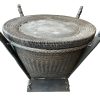 Vintage Thai Rice Basket Table Storage Stand Chest Wooden Wood Support Ornate Detailed c1980's