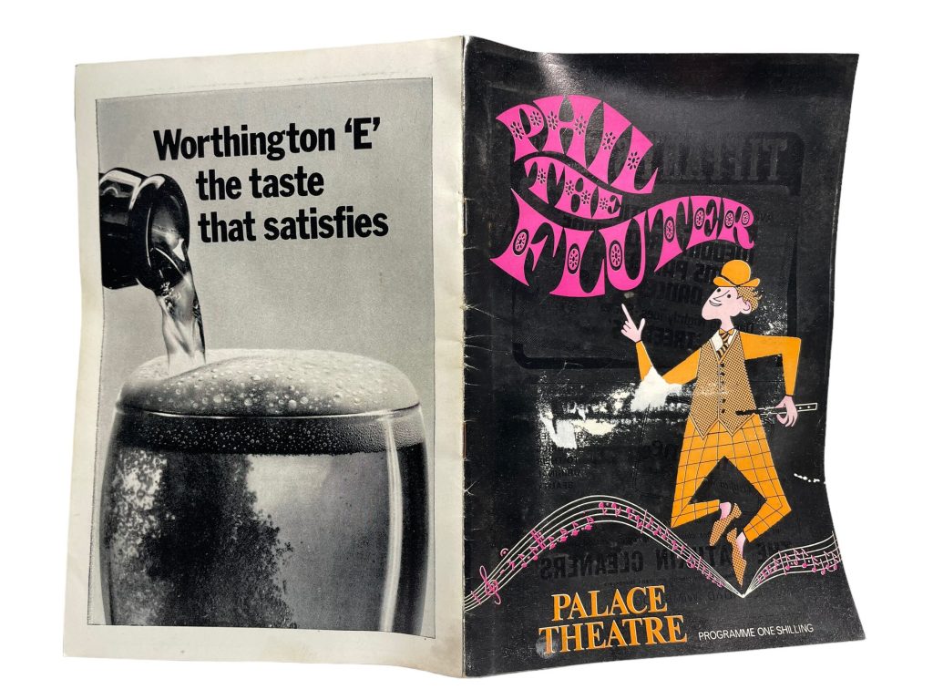 Original Vintage Theatre Program Play Musical Souvenir Phil The Fluter Palace Theatre Collectable Programme 1969