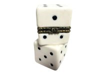 Vintage Sewing Needle Pot Pill Box Jewellery Box Dice Shape French Ceramic Bowl Dish Trinket Jewellery Lid circa 1960-70's