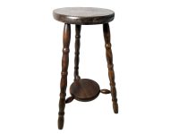 Vintage French wooden stool, plinth or plant stand.