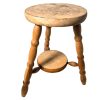 Vintage French wooden stool, plinth or plant stand.