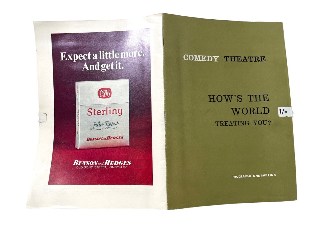 Original Vintage English Comedy Theatre How’s The World Treating You Program Play Musical Souvenir Collectable Programme circa 1966