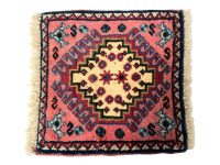 Small Rug Square Tiny Vintage Moroccan Rug Carpet Covering Trivet Decor Display Prop Wool circa 1970-80's