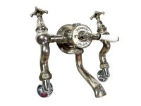 Vintage French Ceramic & Metal Bathroom Shower Switcher Hot Cold Froid Chaud Faucet Mixer Water Tap Taps c1940's