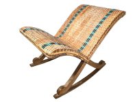 Vintage Canework Footstool French Rocking Wood Wooden Foot Stool Rest Footrest Conservatory Desk Orthopaedic Gout c1970's