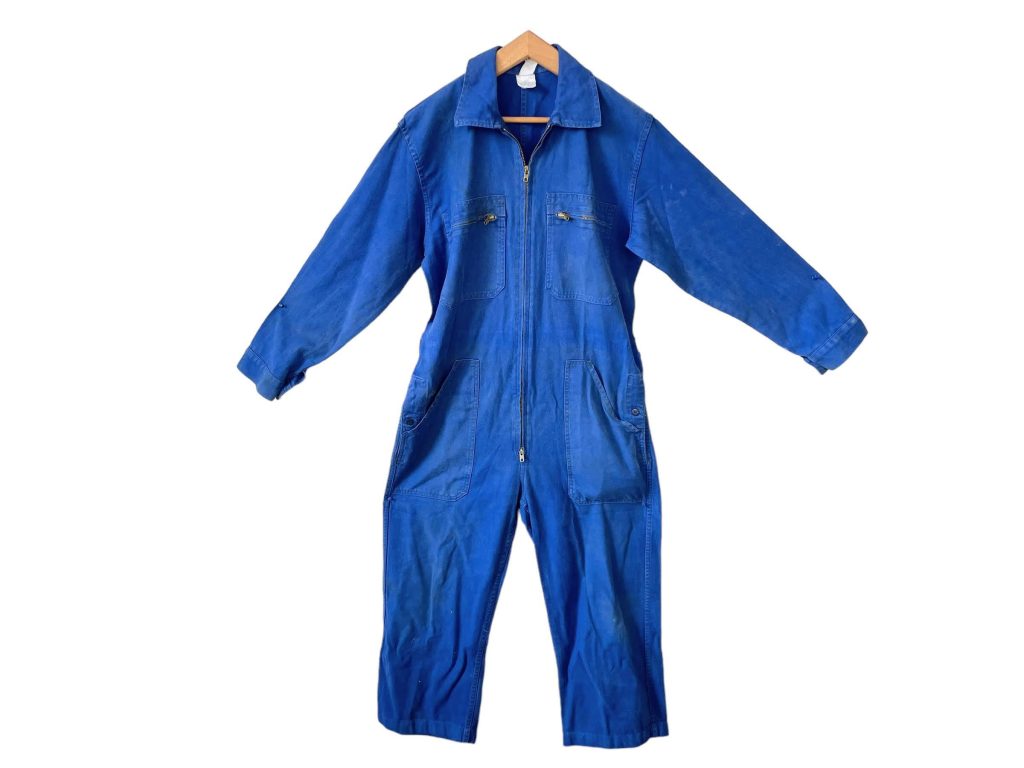 Vintage French Overall Work Clothes Blue Jumpsuit Coveralls French Size 2 44 46 M/L 1990’s