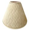 Vintage French Draped Cream Silk Gold Strip Finish Lamp Shade Lampshade Desk Table Light circa 1980's