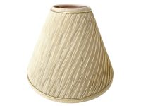 Vintage French Draped Cream Silk Gold Strip Finish Lamp Shade Lampshade Desk Table Light circa 1980's