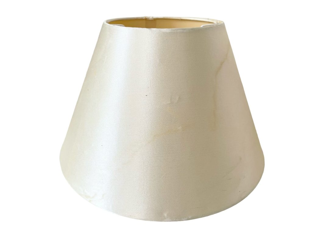 Vintage French Cream Satin Lamp Shade Lampshade Desk Table Light circa 1980’s