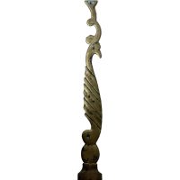 Alternative view of Antique French Large Peacock Brass Finger Closet Door Doorway Push Lock Keyhole Single Plate Decorative Fitting circa 1900's
