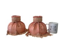 Alternative view of Vintage French Pink Fringe Small Silk Lamp Shade Lampshade Desk Table Light Two Available circa 1960-70's