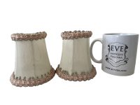 Alternative view of Vintage French Pink Fringe Small Tiny Lamp Shade Lampshade Desk Table Light Two Available circa 1960-70's